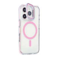 Vue de face de la coque rose Hooke MagSafe pour iPhone 13