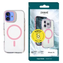 Coque Hooke MagSafe rose pour iPhone 16 avec support intégré