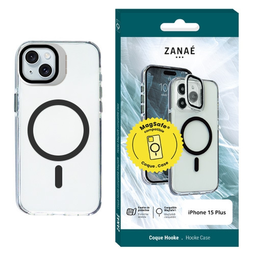 Coque Hooke MagSafe noire pour iPhone 15 Plus