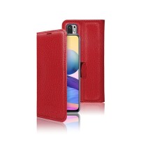 Étui Portefeuille Rouge pour Redmi Note 10 5G et Poco M3 Pro 5G