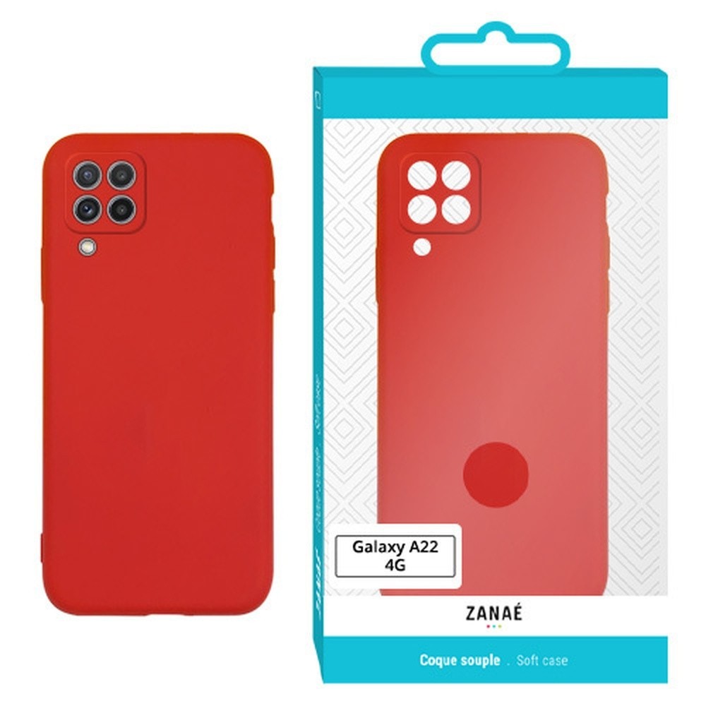 Coque Zanae Color Rouge pour Galaxy A22 et M22 4G