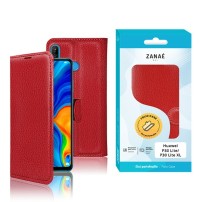 Étui portefeuille rouge Zanae compatible Huawei P30 Lite et P30 Lite XL