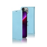 Etui portefeuille Zanae pour iPhone 13 Pro Max en bleu clair