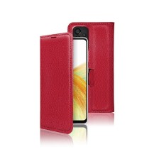 Vue de face de l'étui portefeuille rouge pour Samsung Galaxy A33 5G