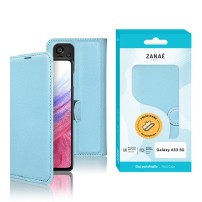 Etui Portefeuille Zanae bleu clair pour Samsung Galaxy A53 5G