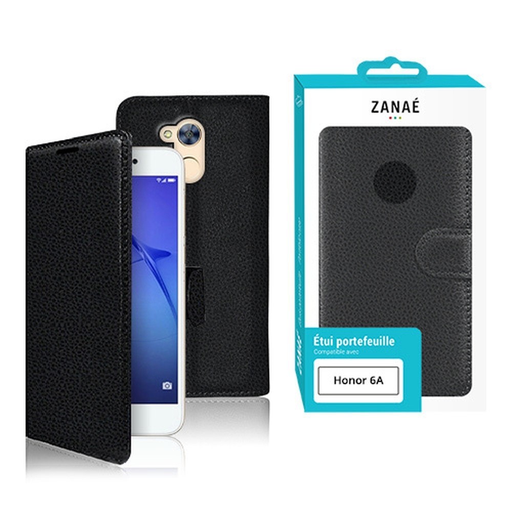 Etui Portefeuille Noir pour Huawei Honor 6A