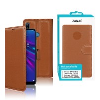 Etui portefeuille Zanae marron pour Huawei Y6 et Honor 8A