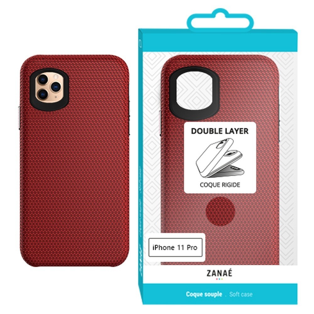 Coque Double Layer rouge pour iPhone 11 Pro