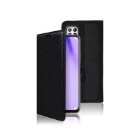 Etui Portefeuille Zanae noir à côté d'un Huawei P40 Lite