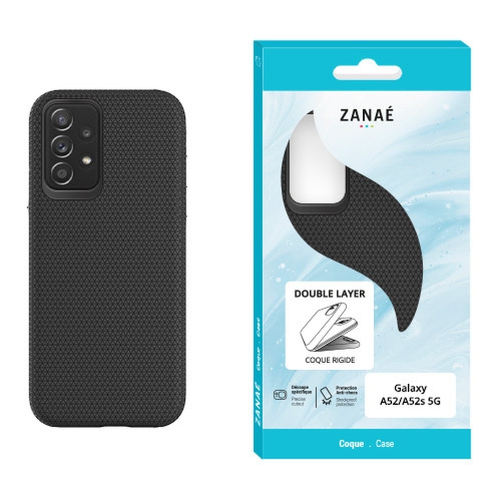 Coque Double Layer noire pour Galaxy A52 et A52s 5G