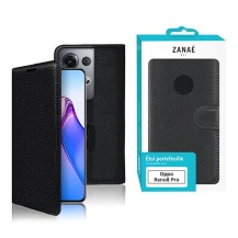 Étui Zanae Wallet pour Oppo Reno8 Pro en noir