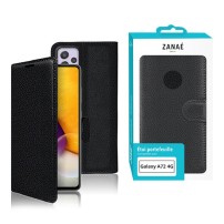 Étui Portefeuille Zanae pour Galaxy A72 4G Noir