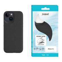 Coque Double Layer iPhone 14 en noir élégante et antichoc