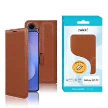 Étui portefeuille Zanae marron pour Galaxy S25 FE