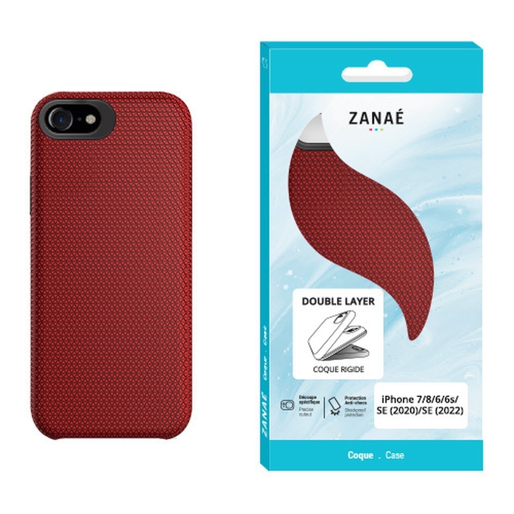 Coque Double Layer rouge pour iPhone compatible