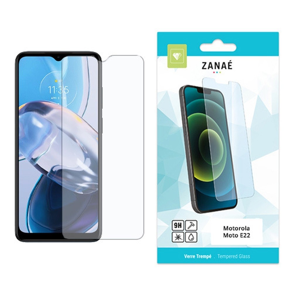 Film Protecteur en Verre Trempé pour Moto E22 Transparent
