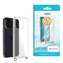 Coque transparente avec anneaux pour iPhone 15 Pro