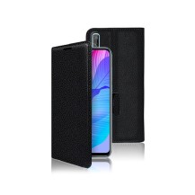 Étui portefeuille noir Zanae pour Huawei Y8p et P Smart S