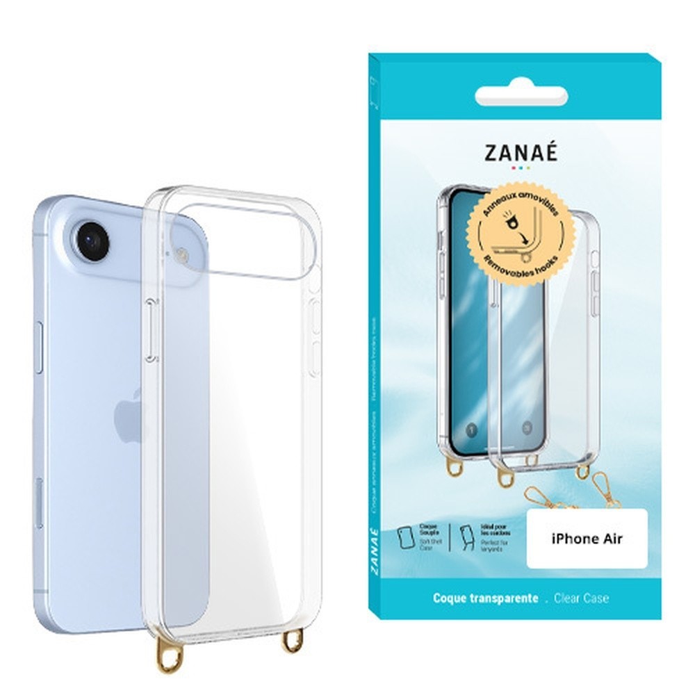 Coque transparente avec anneaux pour iPhone Air