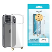 Coque transparente avec anneaux amovibles pour iPhone 17 Pro Max