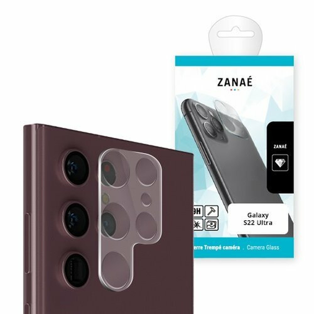 Verre trempé transparent pour caméra Samsung Galaxy S22 Ultra