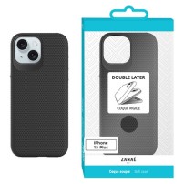 Coque Double Layer noire pour iPhone 15 Plus