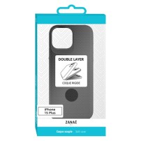 Coque Double Layer noire pour iPhone 15 Plus