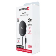 Photo du chargeur par induction 15W MagSafe Qi2 Swissten noir