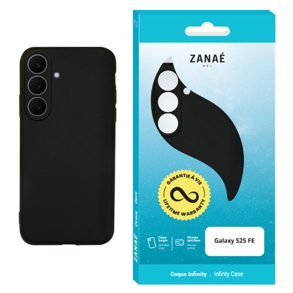 Coque Infinity noire pour Samsung Galaxy S25 FE