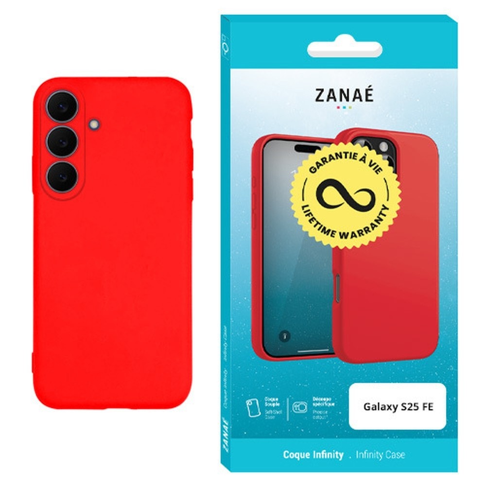 Coque Infinity rouge pour Galaxy S25 FE