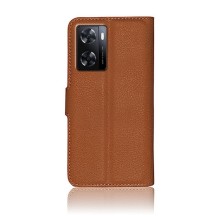 Élégant étui portefeuille Zanae marron pour Oppo