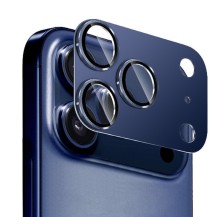 Verre trempé effet métal pour caméra iPhone 17 Pro couleur marine