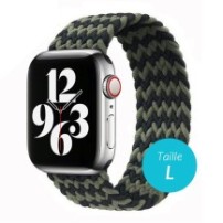 Bracelet en nylon tressé Vert Noir pour Apple Watch