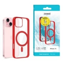 Image de la coque rouge compatible MagSafe pour iPhone 15