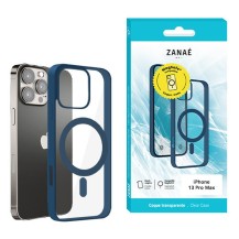 Coque MagSafe marine pour iPhone 13 Pro Max avec dos en acrylique rigide.
