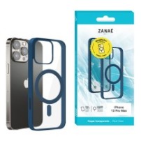 Coque MagSafe marine pour iPhone 13 Pro Max avec dos en acrylique rigide.