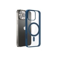 Coque MagSafe marine pour iPhone 13 Pro Max avec dos en acrylique rigide.