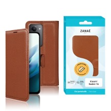 Étui portefeuille marron pour Redmi 15 avec rangement cartes et fonction stand