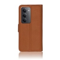 Étui portefeuille marron pour Redmi 15 avec rangement cartes et fonction stand
