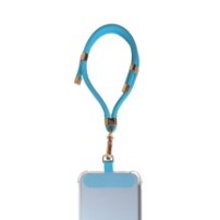 Chaîne courte Layover bleu ciel avec finition métal doré