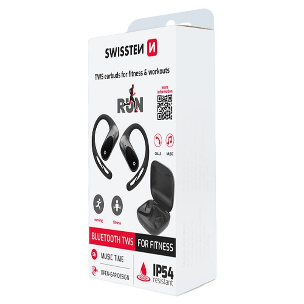 Ecouteurs TWS Swissten noirs pour running