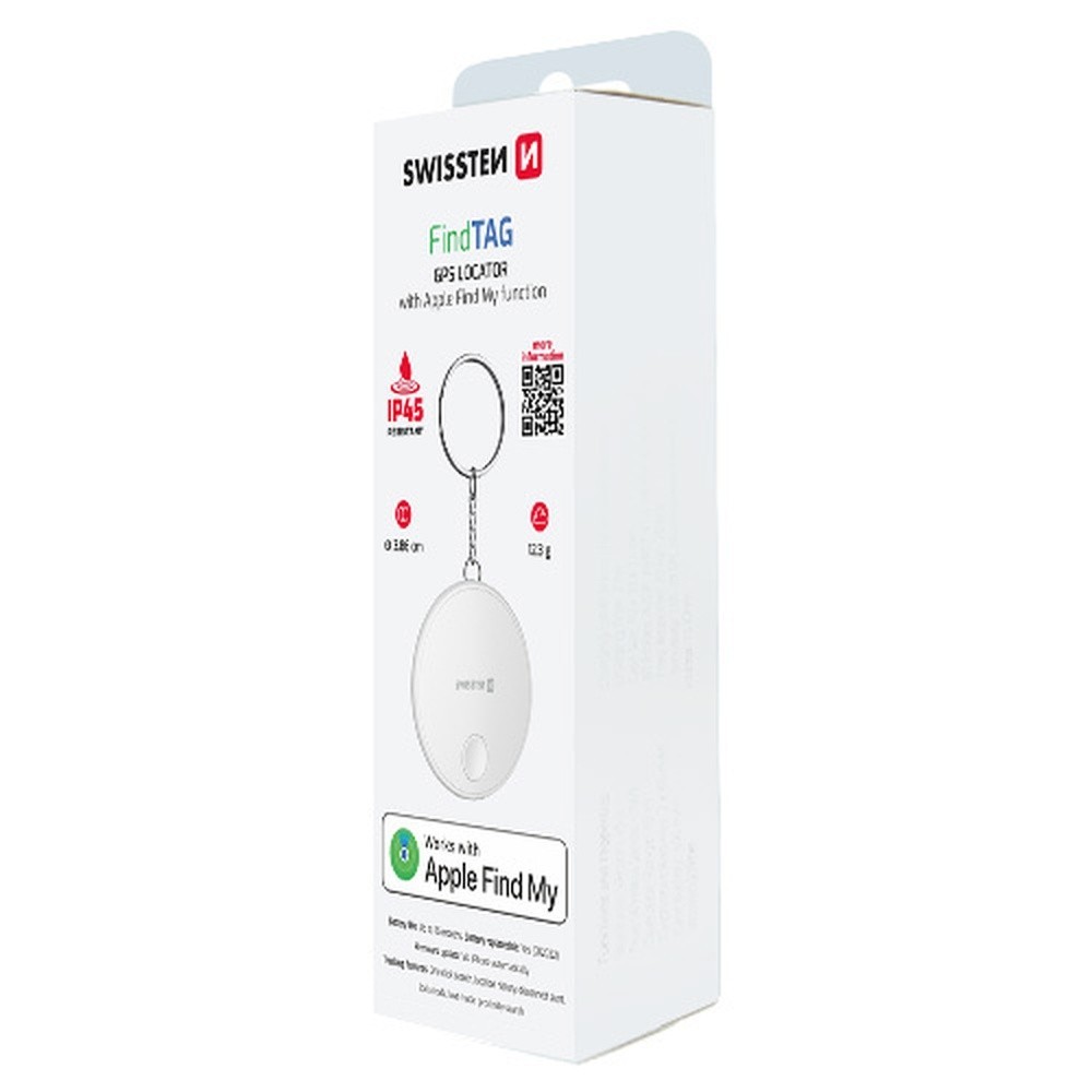 Smart Tag Swissten Blanc compatible Apple Find My