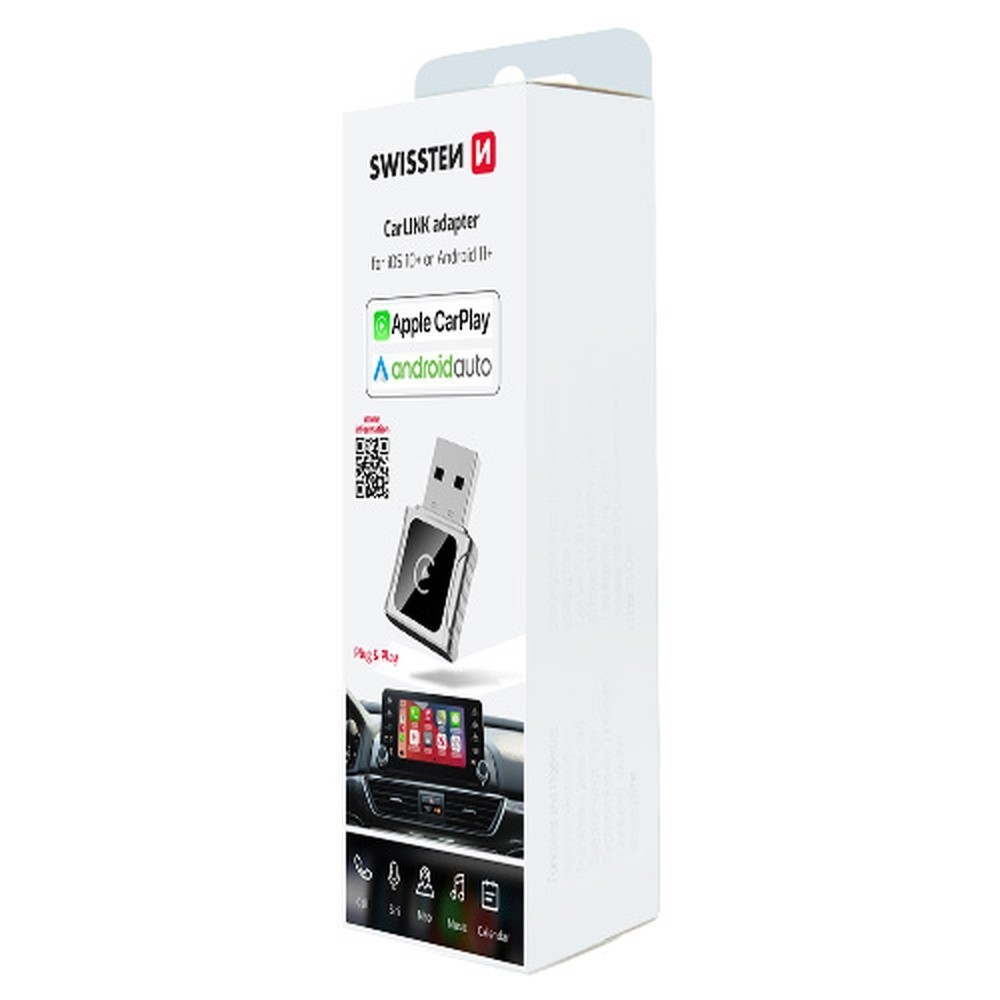 Adaptateur CarPlay / Android Auto Swissten blanc