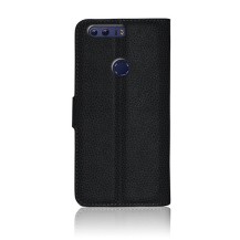 Etui portefeuille noir pour Huawei Honor 8