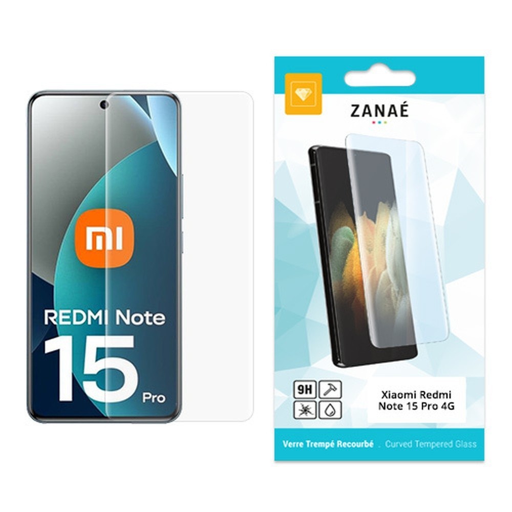 Verre trempé recourbé pour Redmi Note 15 Pro 4G transparent