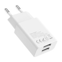 Chargeur mural USB blanc avec 2 ports
