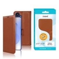 Etui portefeuille Zanae marron pour Galaxy S26 Plus