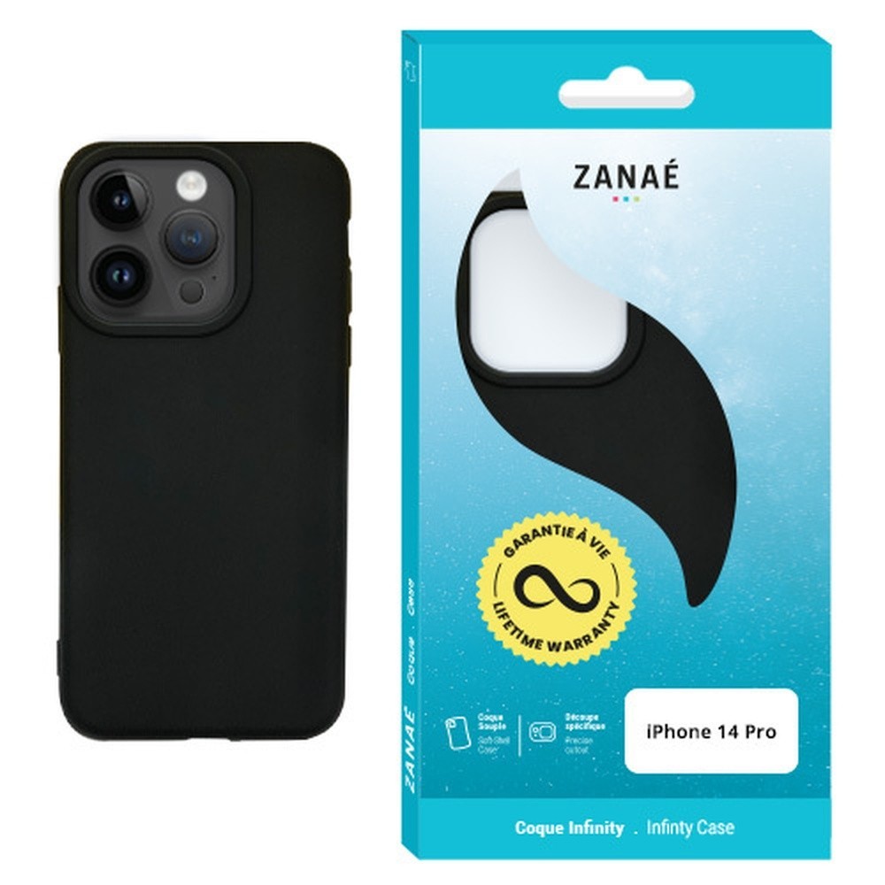 Coque Infinity noire pour iPhone 14 Pro