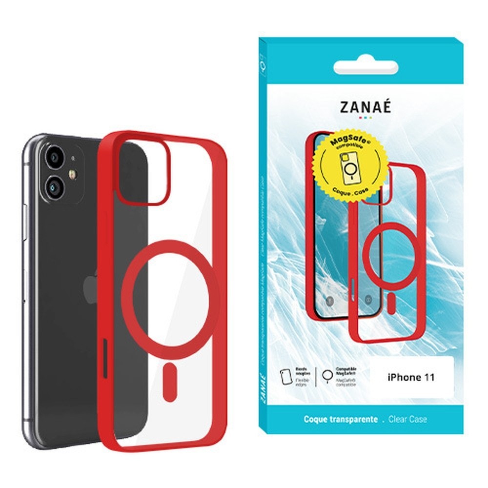 Coque rouge compatible MagSafe pour iPhone 11