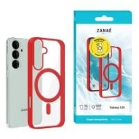 Vue d'ensemble de la coque MagSafe rouge pour Galaxy S25